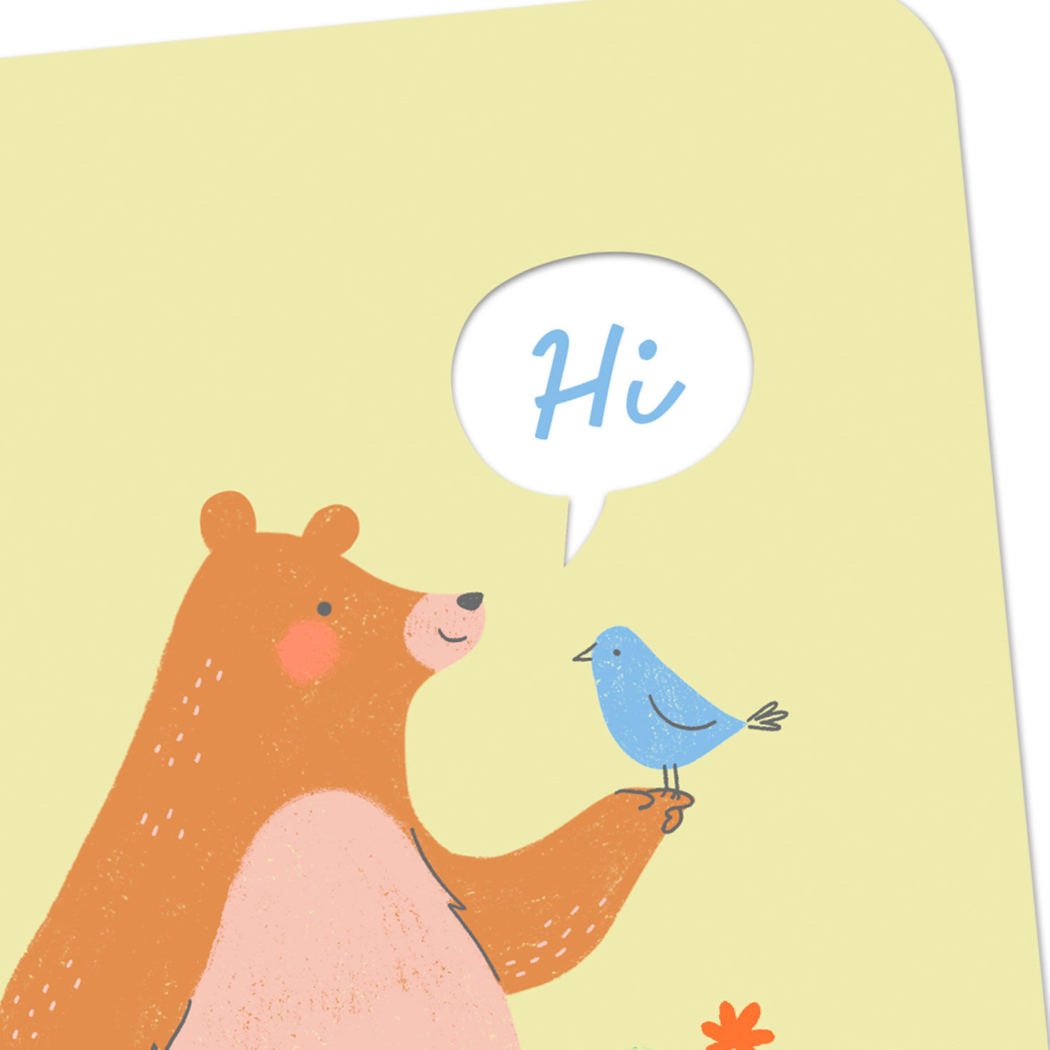 Bear and Bluebird Thinking of You Card Card Front Detail image number 4