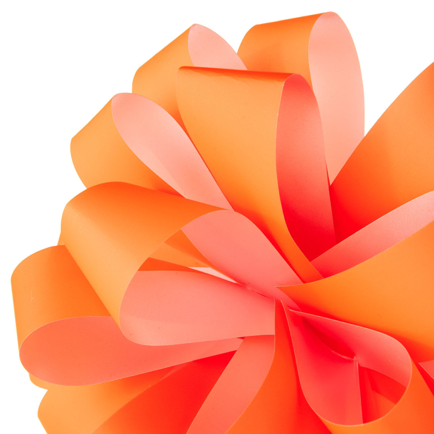 Bright Orange Looped Ribbon Gift Bow upclose view image number 4