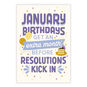 January Balloons Cake Personalized Birthday Card front image number 2