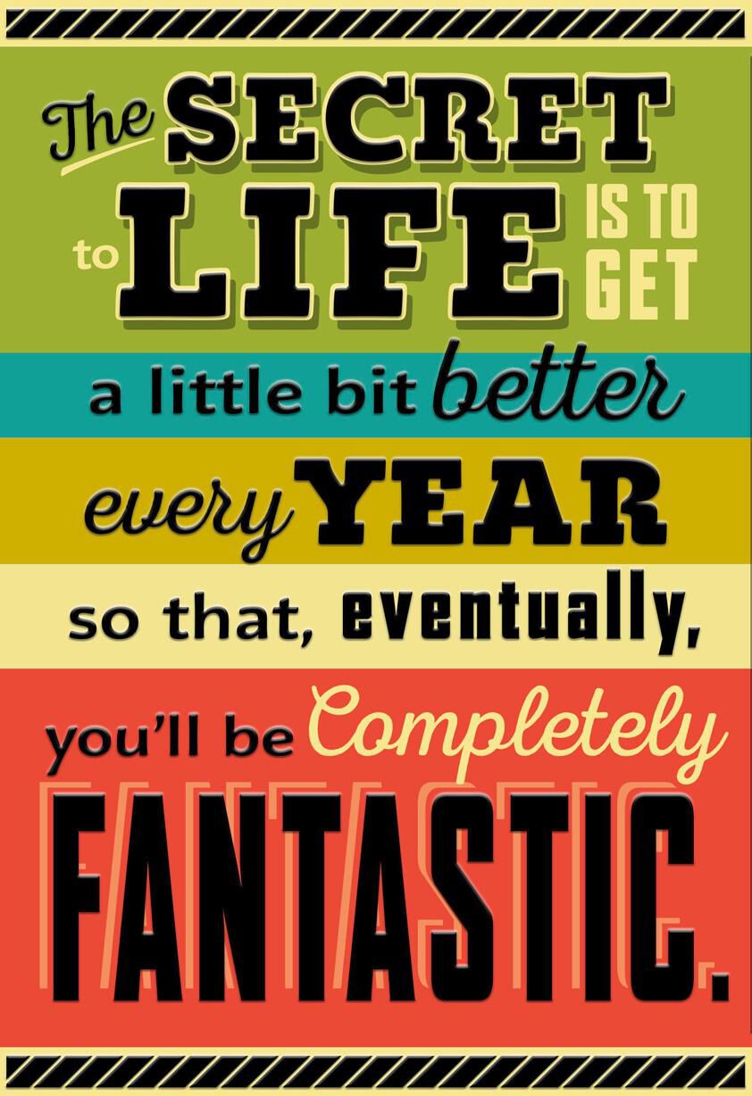 Stripes Secret to Life Birthday Card