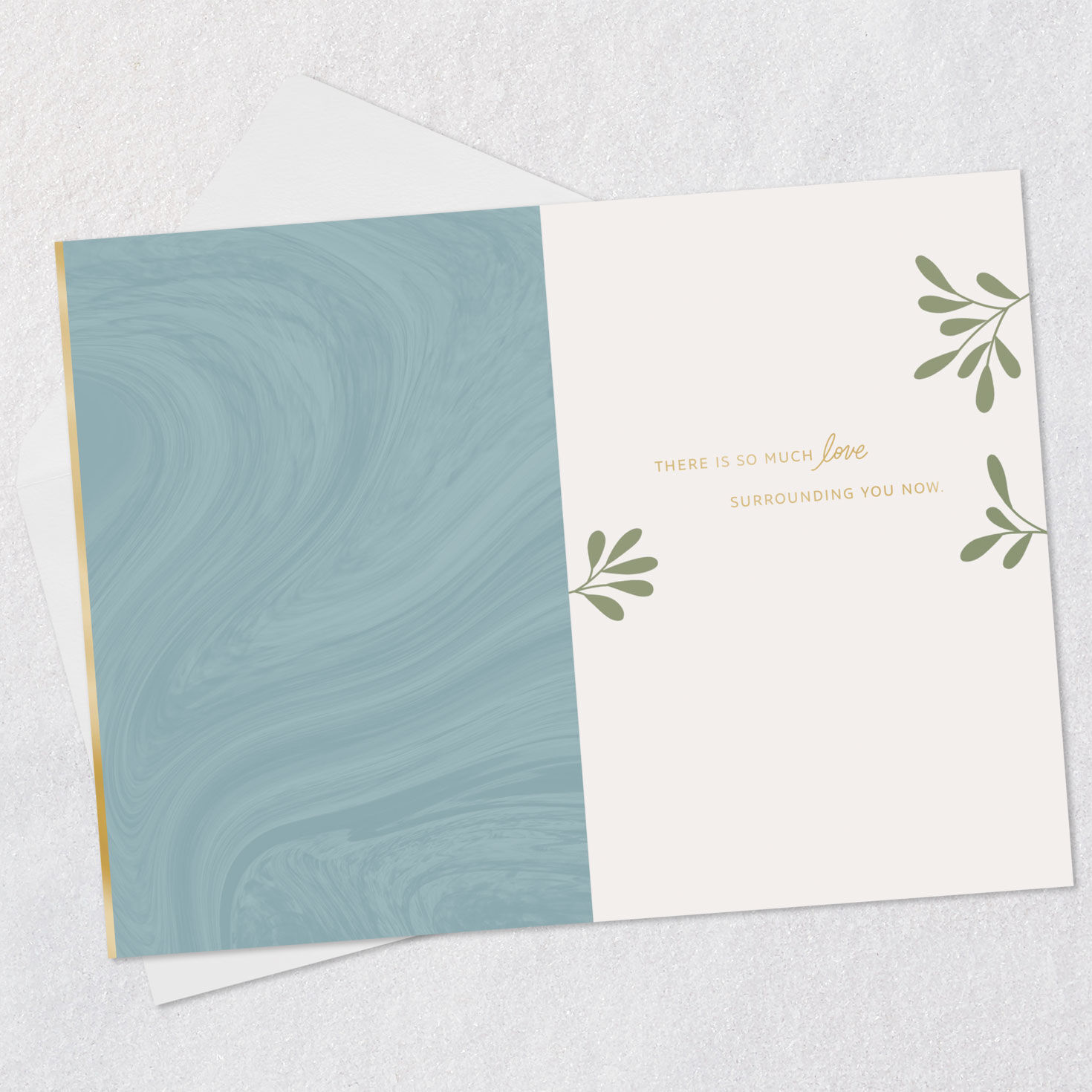 Green Foliage Support Card Open card with envelope image number 3