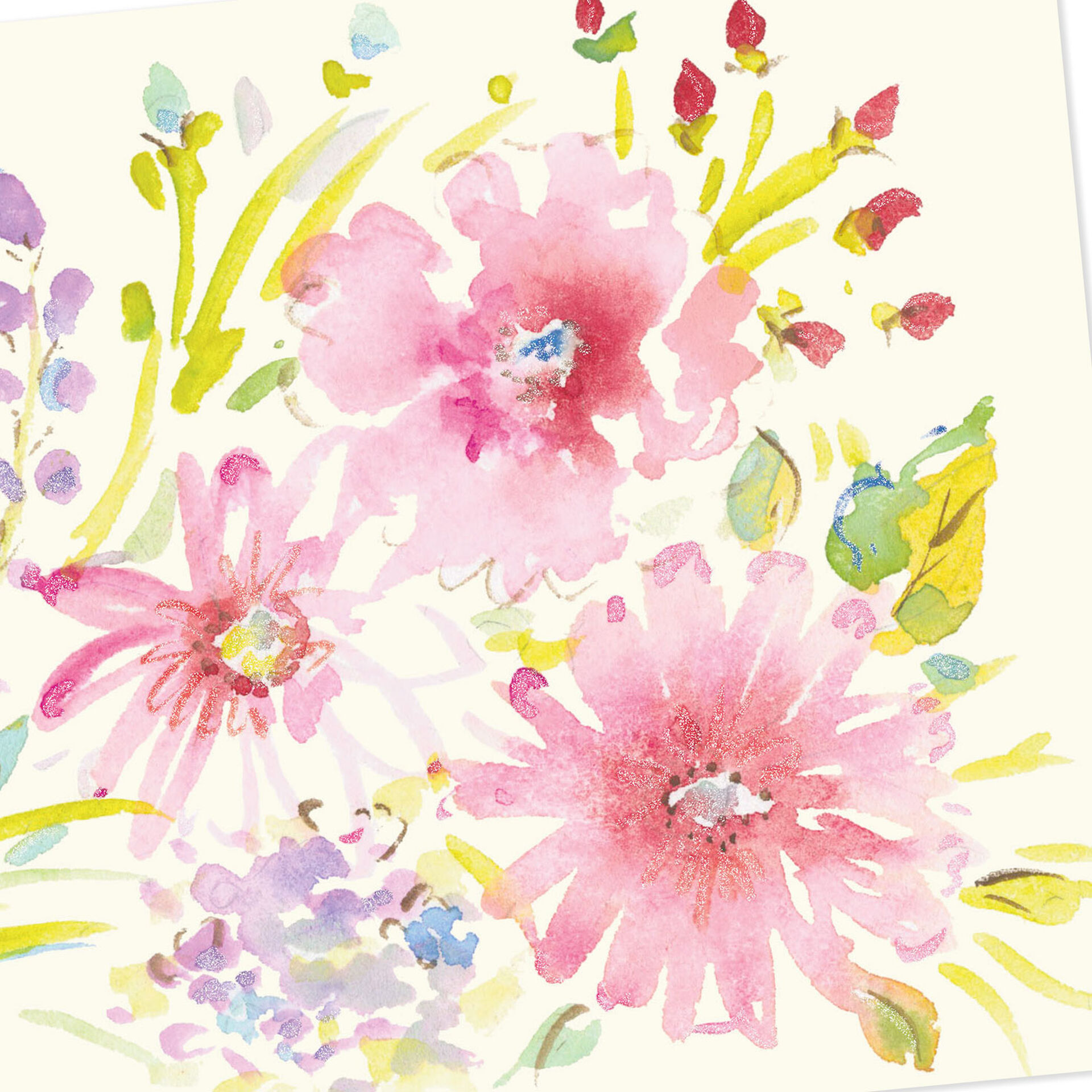 Dena Designs Watercolor Flowers Romantic Birthday Card Greeting Cards