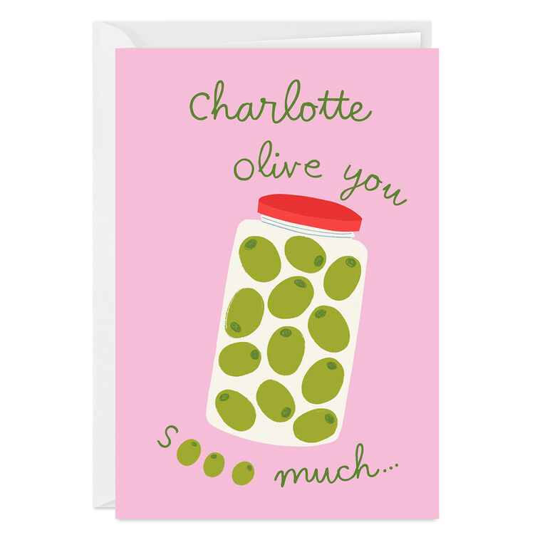 Olive You So Much Custom Love Card