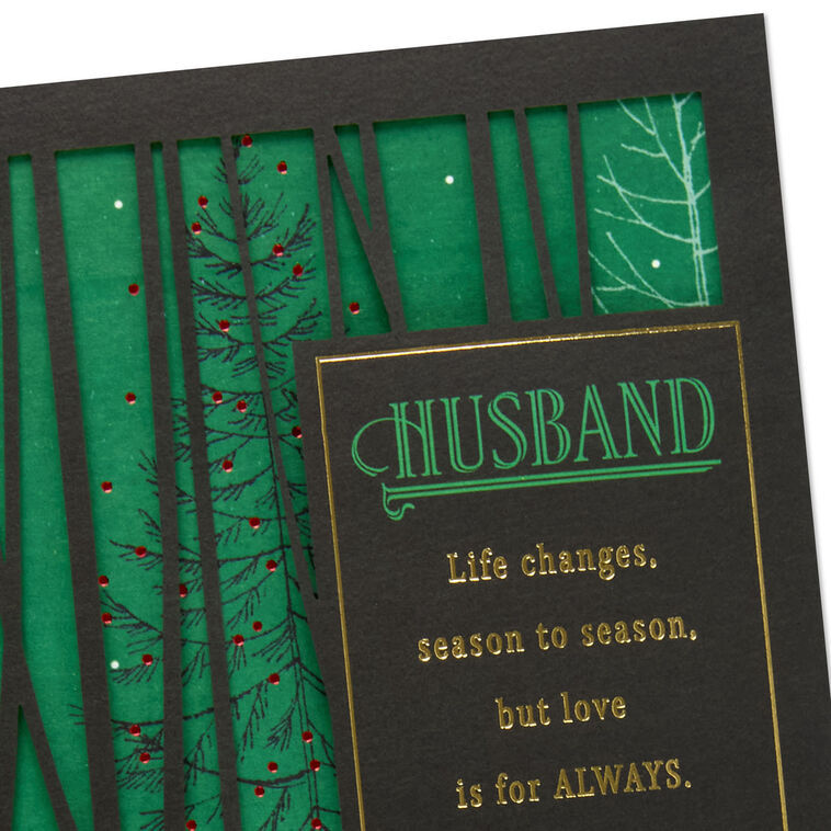 Buck Deer in Woods Husband Christmas Card Card Front Detail image number 5