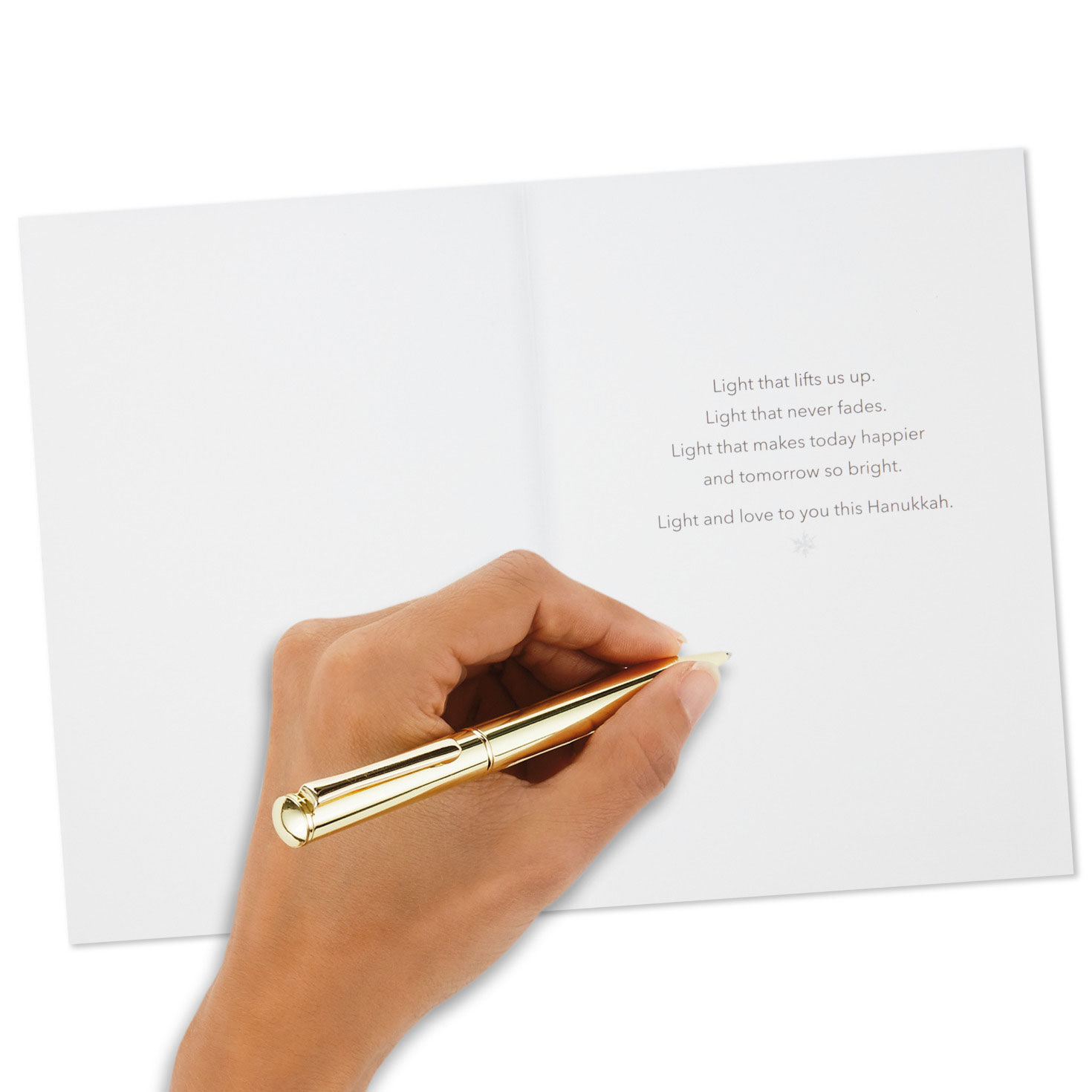 Blue Menorah Boxed Hanukkah Card Pack Signing card image number 5