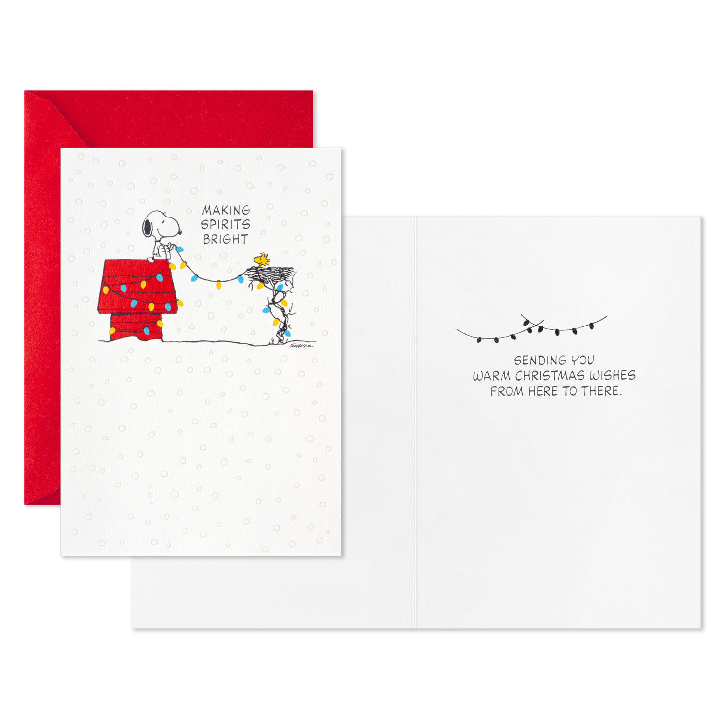 Peanuts&reg; Snoopy and Woodstock Hanging Lights Boxed Christmas Cards, Pack of 16, , large image number 3