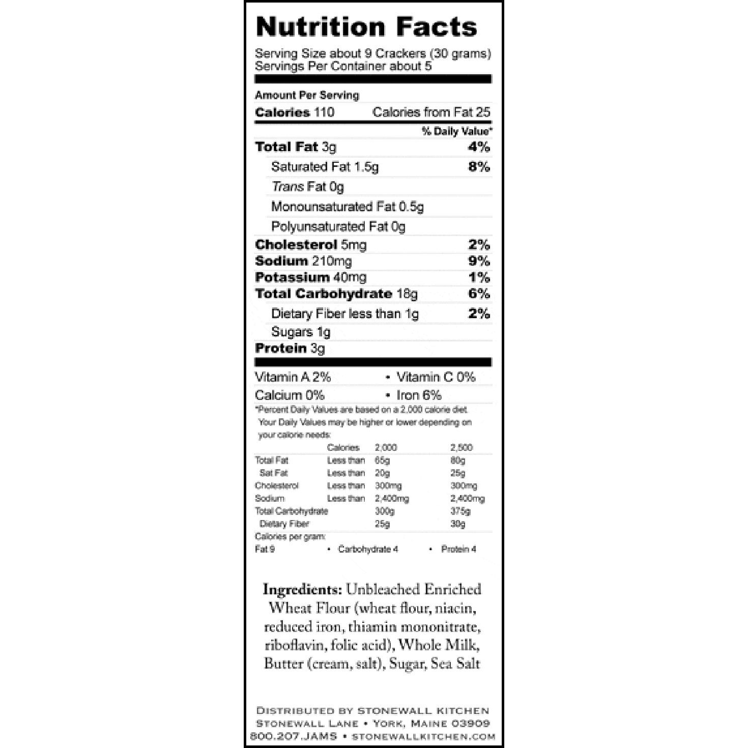 Stonewall Kitchen Sea Salt Crackers, 5 oz. Mixes & Spreads Hallmark