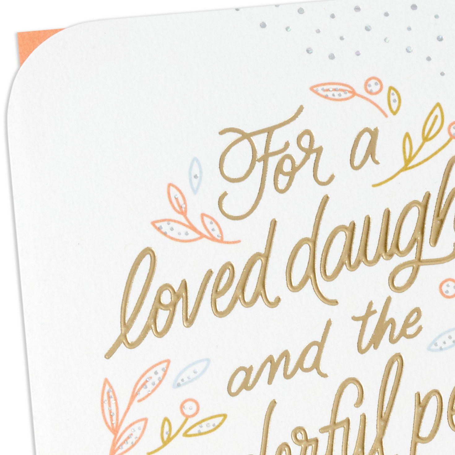 Pink and Blue Leaves Anniversary Card for Daughter and Partner Card Front Detail image number 5