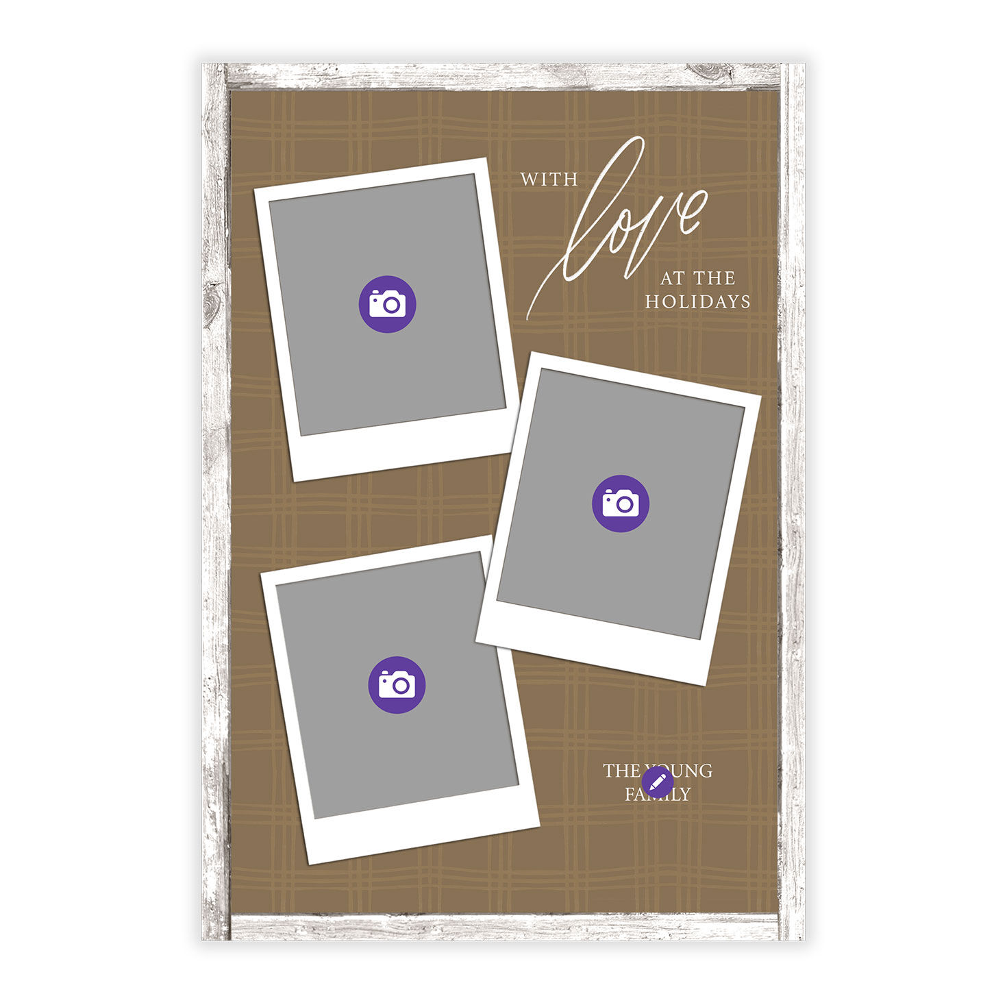 With Love Rustic Plaid Flat Holiday Photo Card, , large image number 5