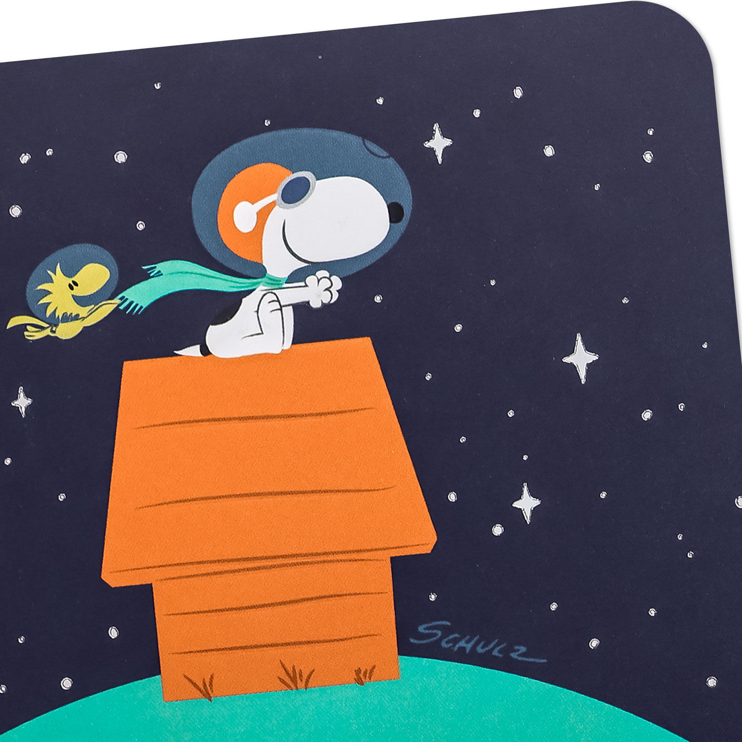 Peanuts Snoopy Space Birthday Card Open card with envelope image number 4