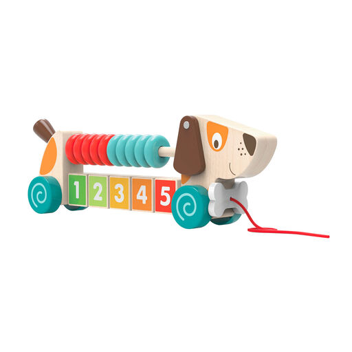 Edushape Counting Pull-a-Pup Wood Pull Toy, 
