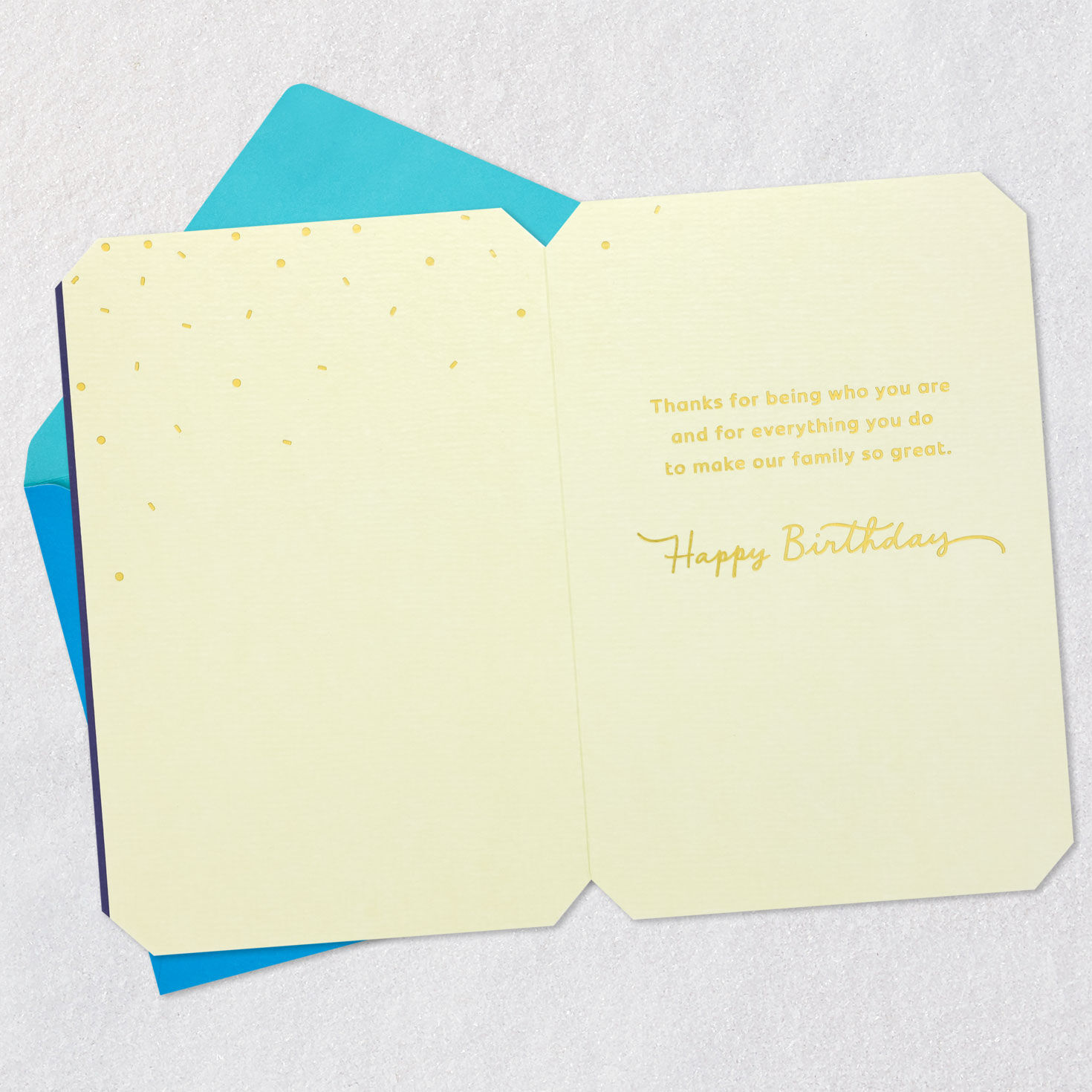 Collage Lettering on Blue Birthday Card for Dad Open card with envelope image number 3