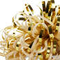 5" Ivory and Gold Metallic Pom-Pom Gift Bow, , large image number 4