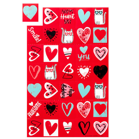 Doodle Hearts Kids Classroom Valentines Set With Cards, Stickers and Mailbox, , large image number 4