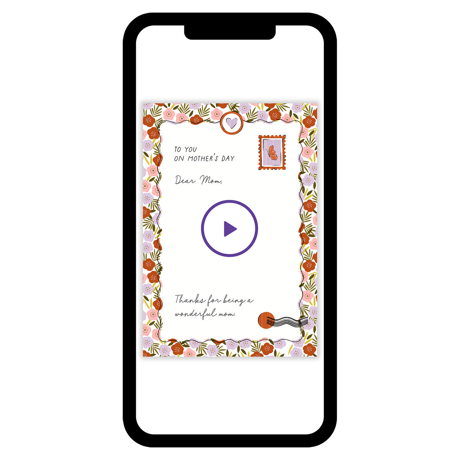 Pretty Floral Letter Custom Mother's Day eCard