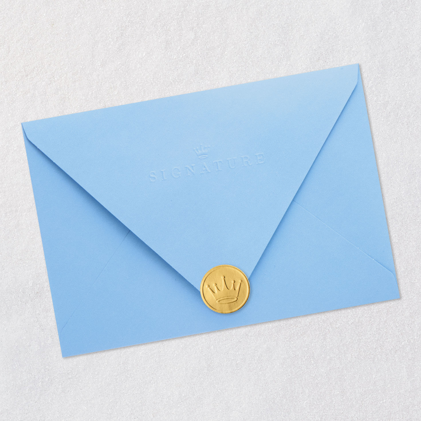 Blue and Gold Confetti Lettering Bar Mitzvah Card Envelope Back with Seal image number 8