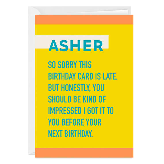Impressed Funny Folded Belated Birthday Photo Card