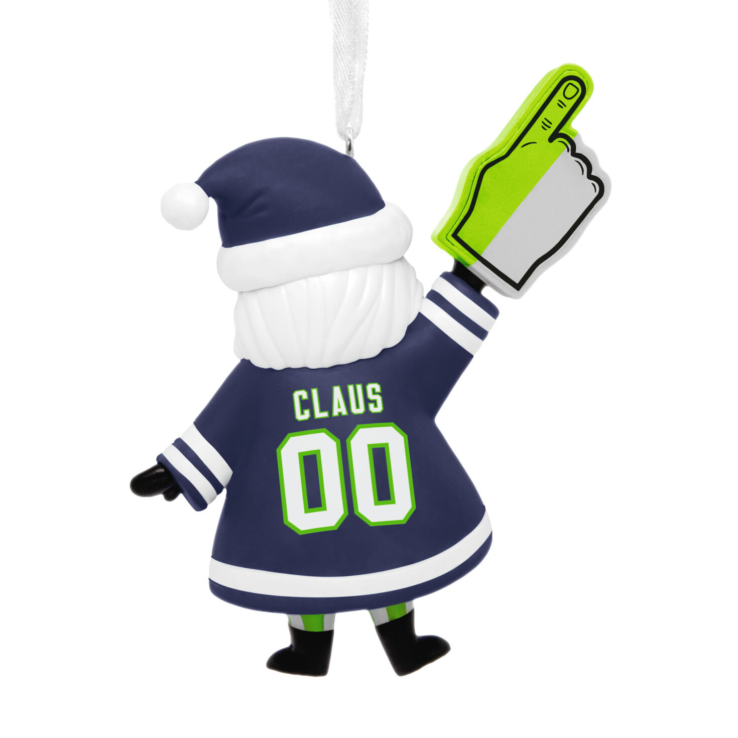 Seattle Seahawks Santa Fan Christmas Ornament back image number 6