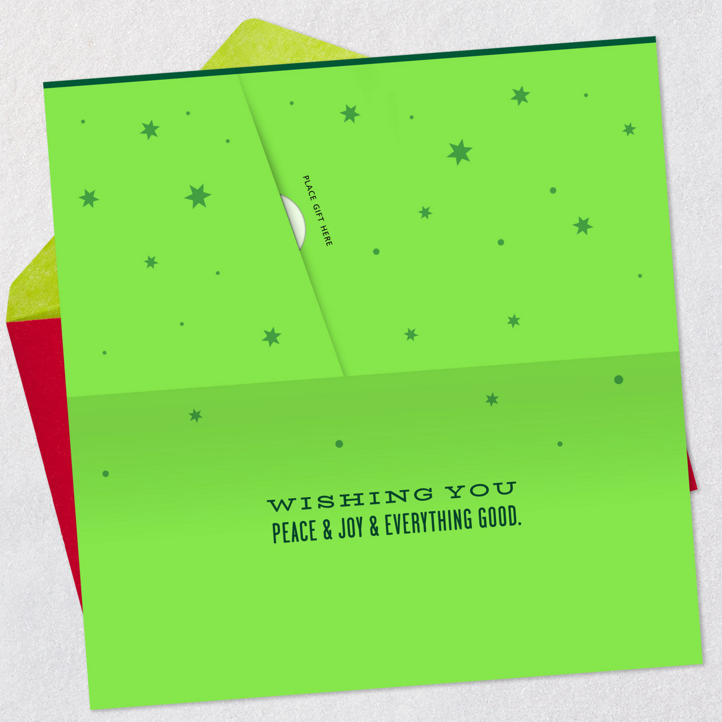 Red, Green and Gold Christmas Gift Card Holder Open Card with Envelope image number 4