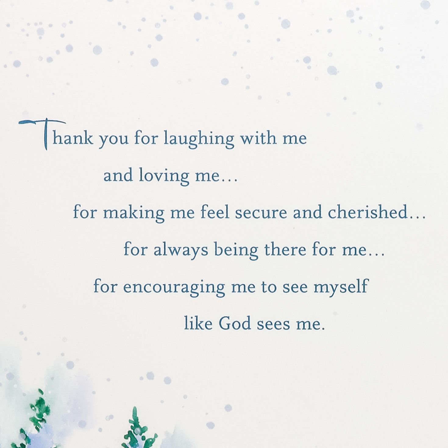 Snowy Winter Scene Religious Christmas Card Sentiment image number 3