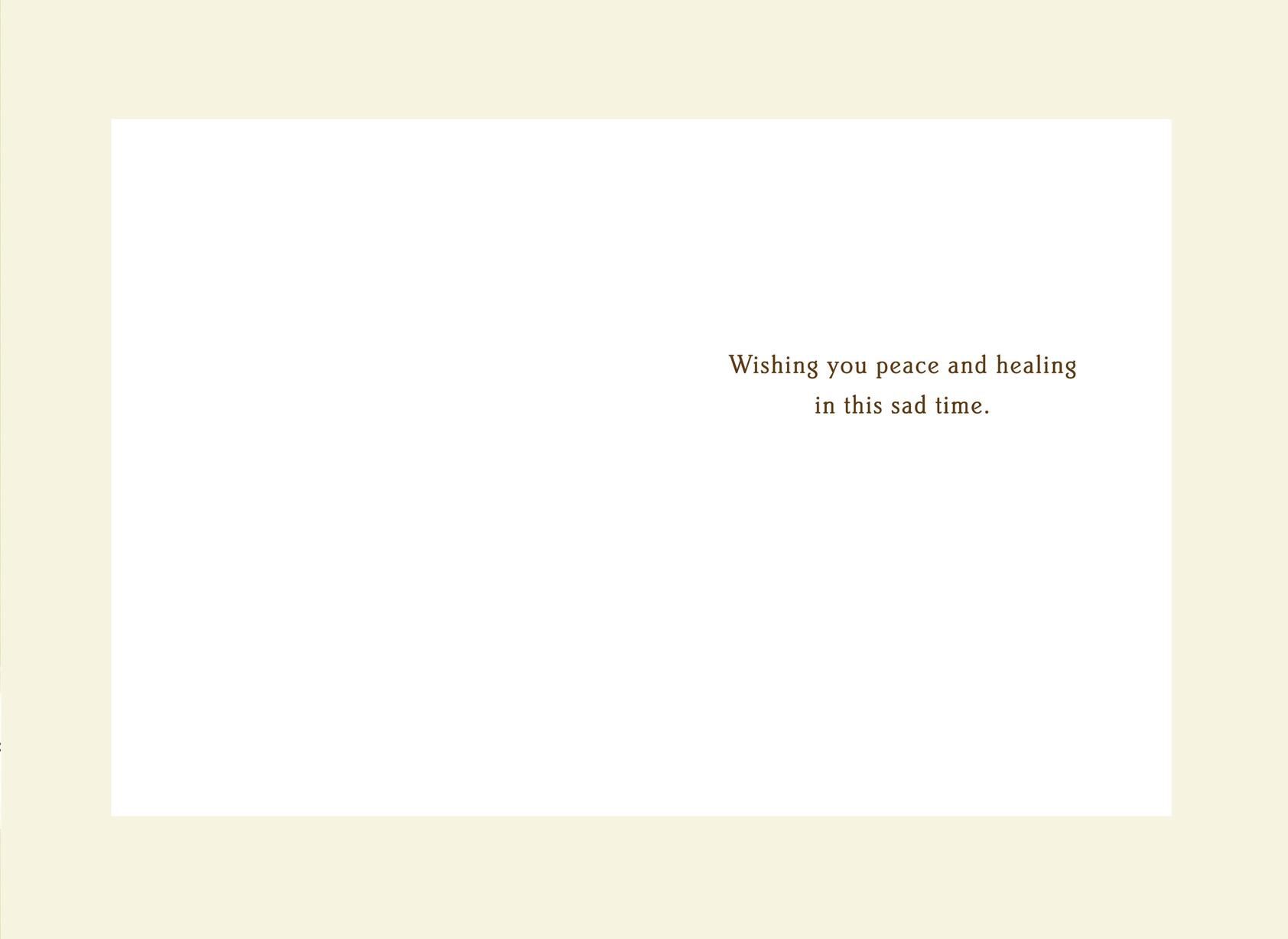Peace and Healing Laser-Cut Leaves Sympathy Card