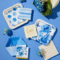 Blue Watercolor Dots Square Dessert Plates, Set of 8, , large image number 2