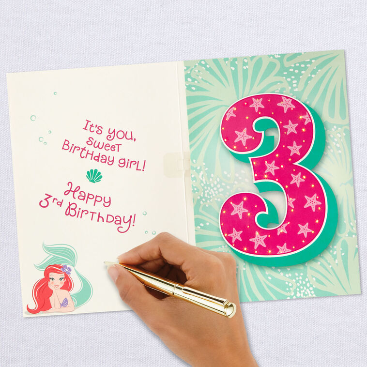 Disney The Little Mermaid Ariel Musical 3rd Birthday Card With Light for Girl, , large image number 6