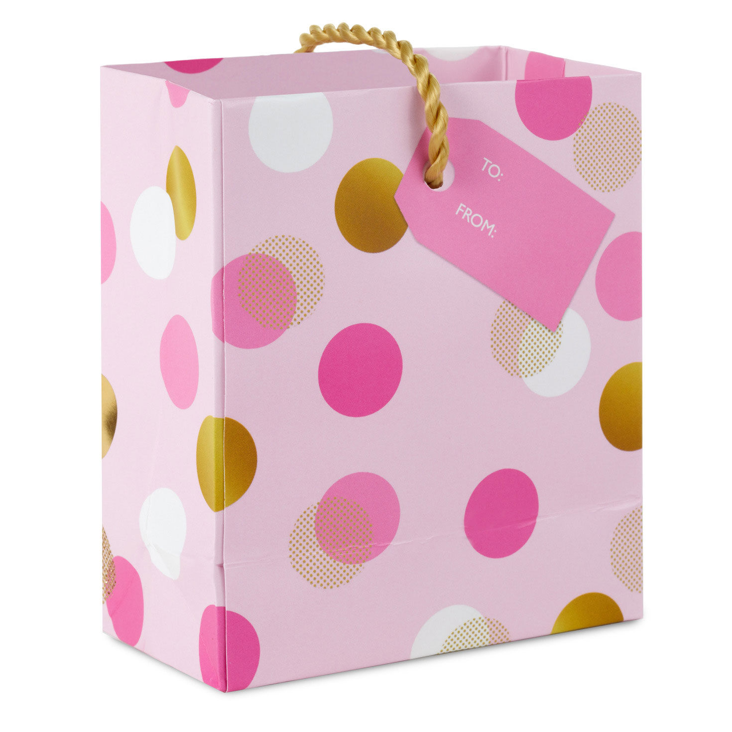 4.6" Pink and Gold Dots Gift Card Holder Mini Bag for only USD 3.49 | Hallmark
