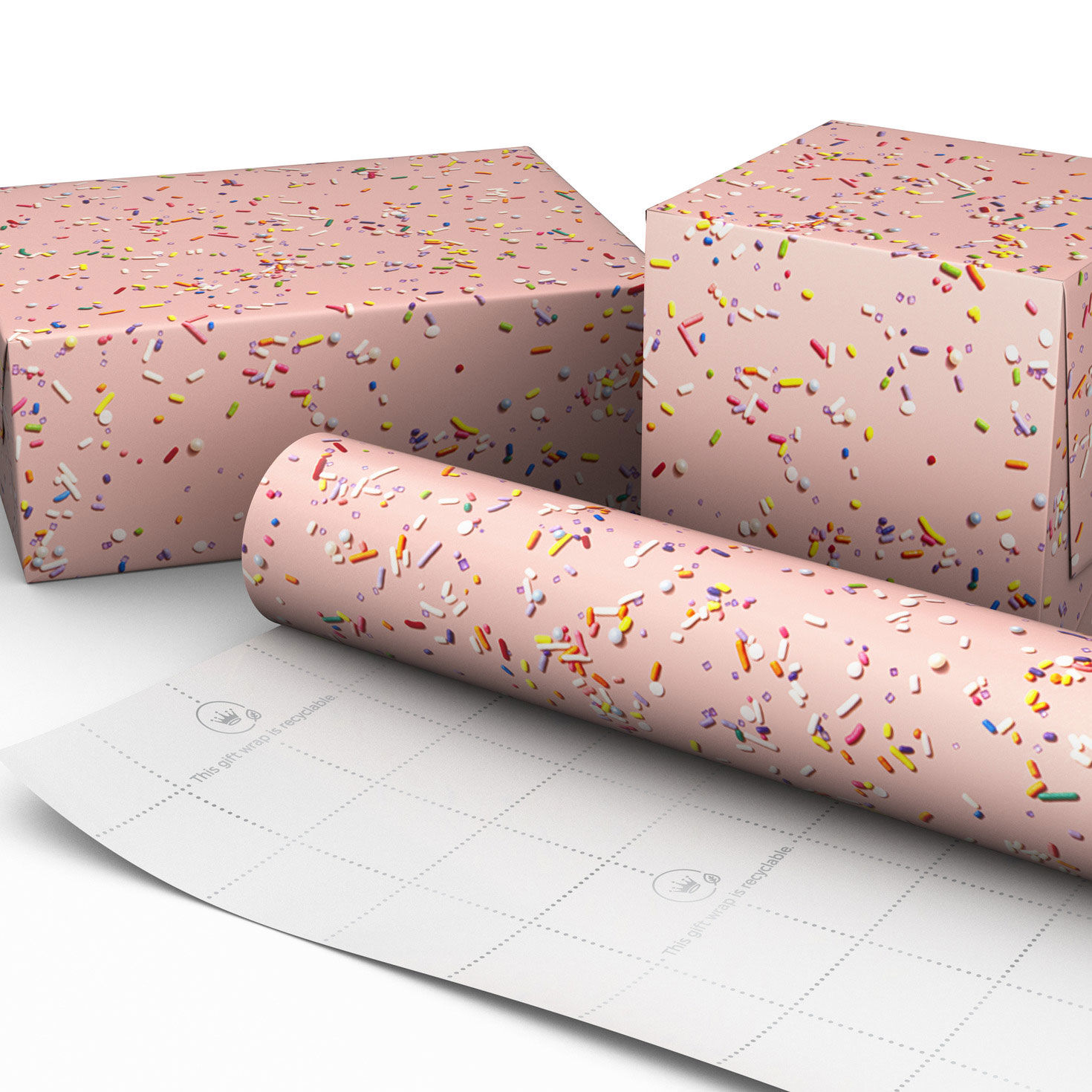 Cake Sprinkles on Pink Wrapping Paper, 20 sq. ft. - Wrapping