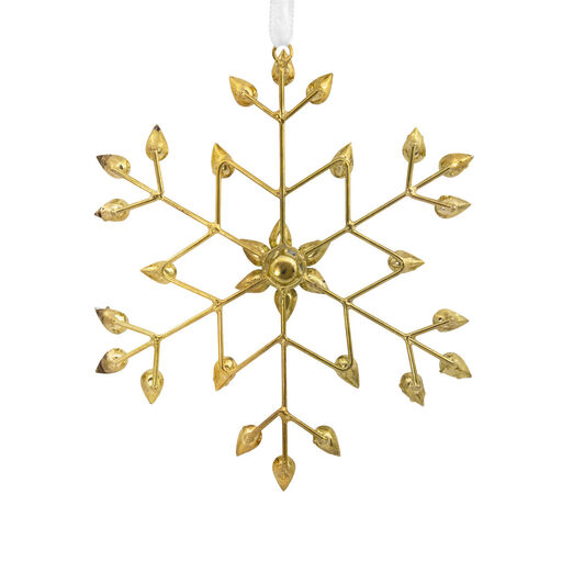 Clear Gems Gold Snowflake Metal Hallmark Ornament, 