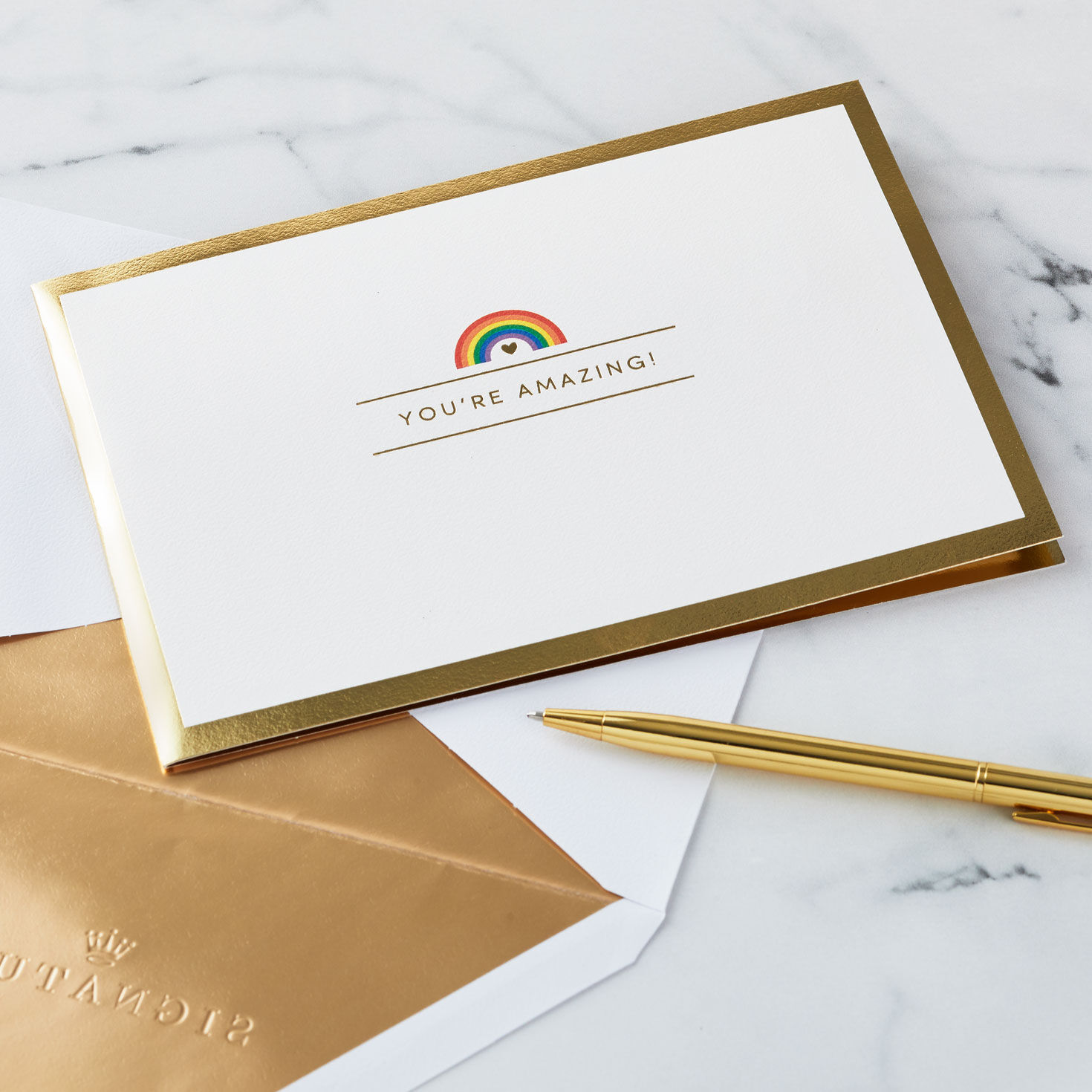 You're Amazing Rainbow and Hearts 3D Pop-Up Love Card Card and Envelope with pen image number 7