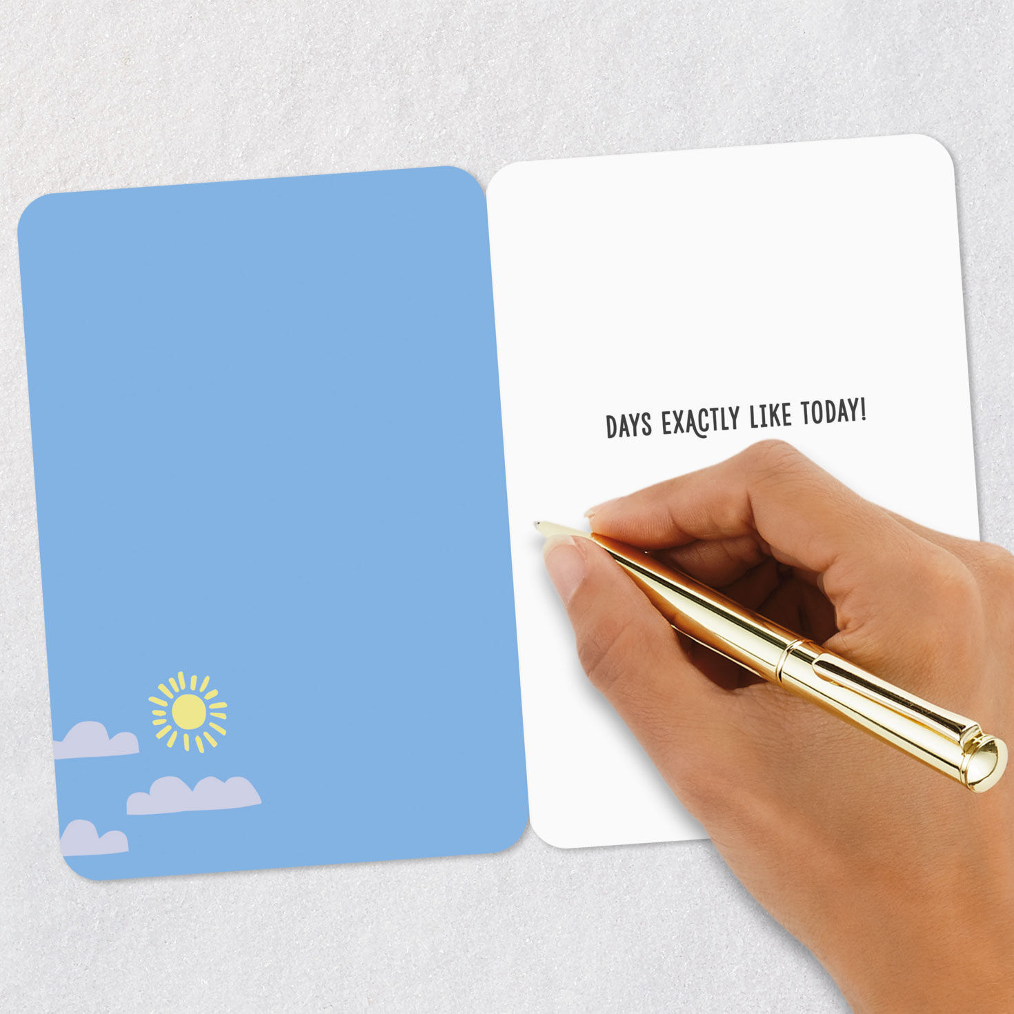 Sun and Clouds on Blue Just Because Card Signing card image number 6