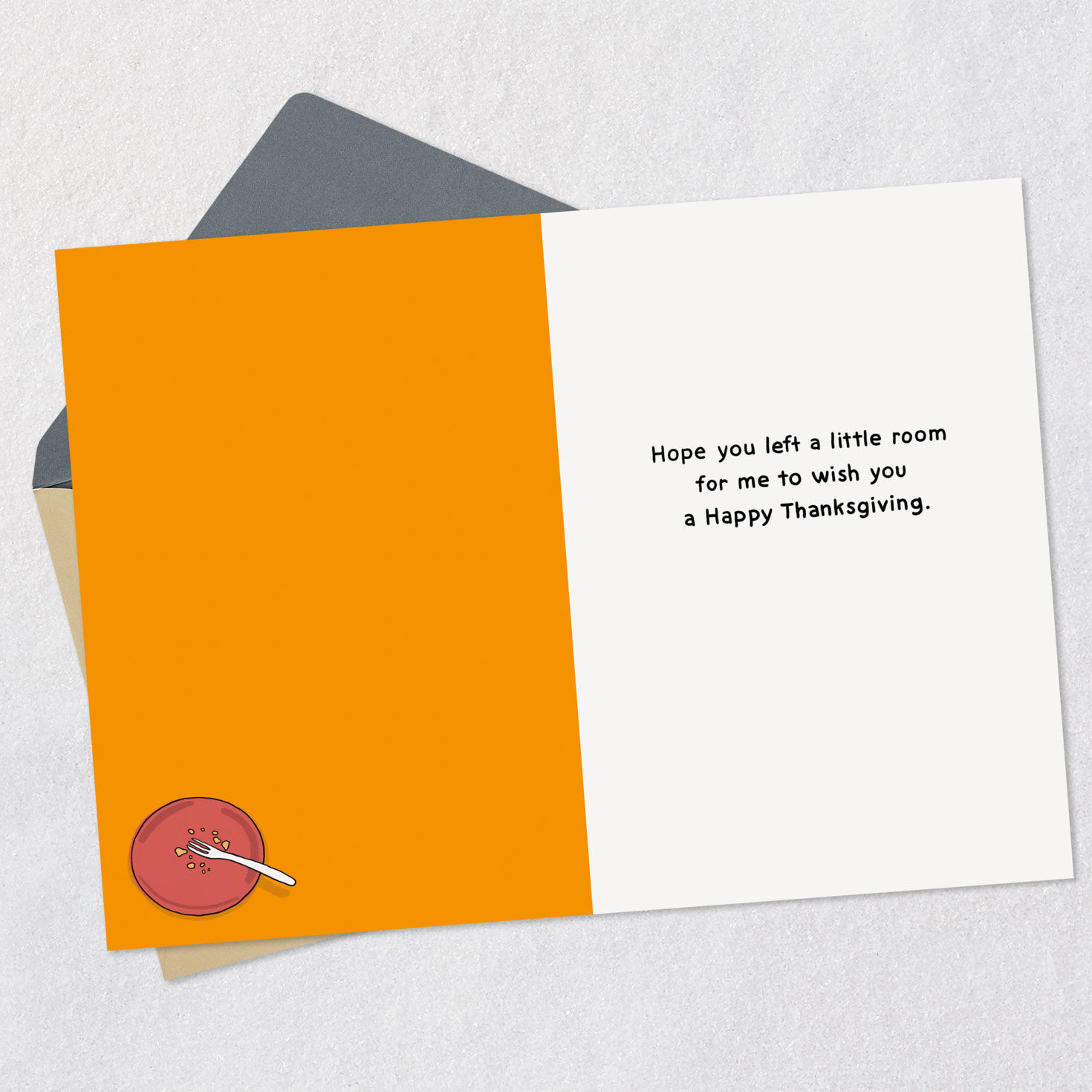 Cartoon Guy on Couch Funny Thanksgiving Card Open card with envelope image number 3