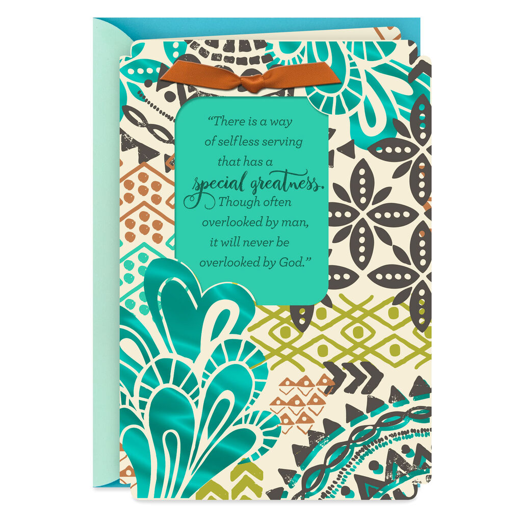 Selfless Serving Religious Thank You Card
