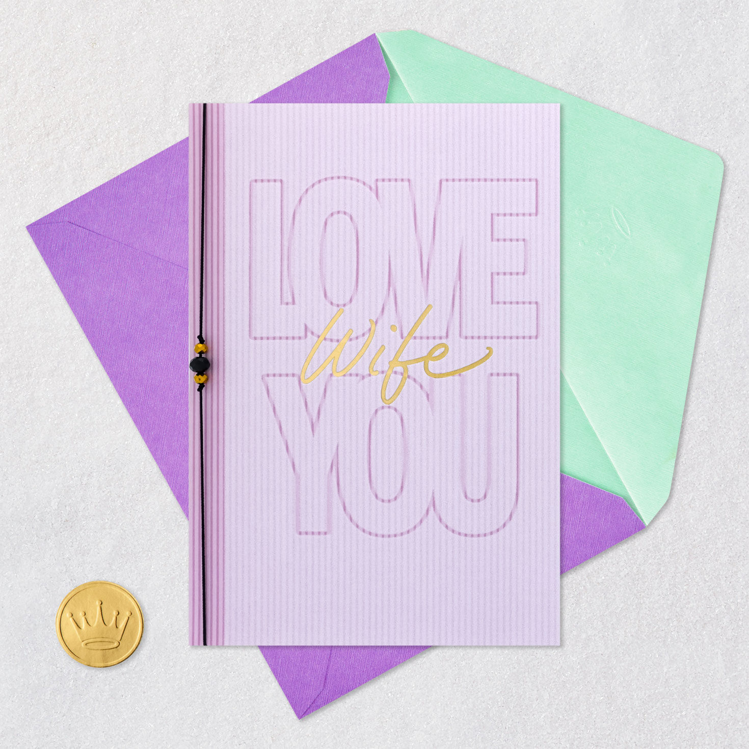Modern Lettering Anniversary Card for Wife Card Front with Envelope and Gold Seal image number 6