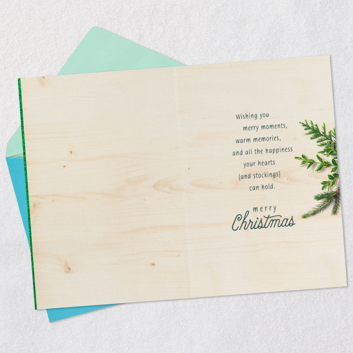 Stockings Christmas Card for Son and Daughter-in-Law Open card with envelope image number 3