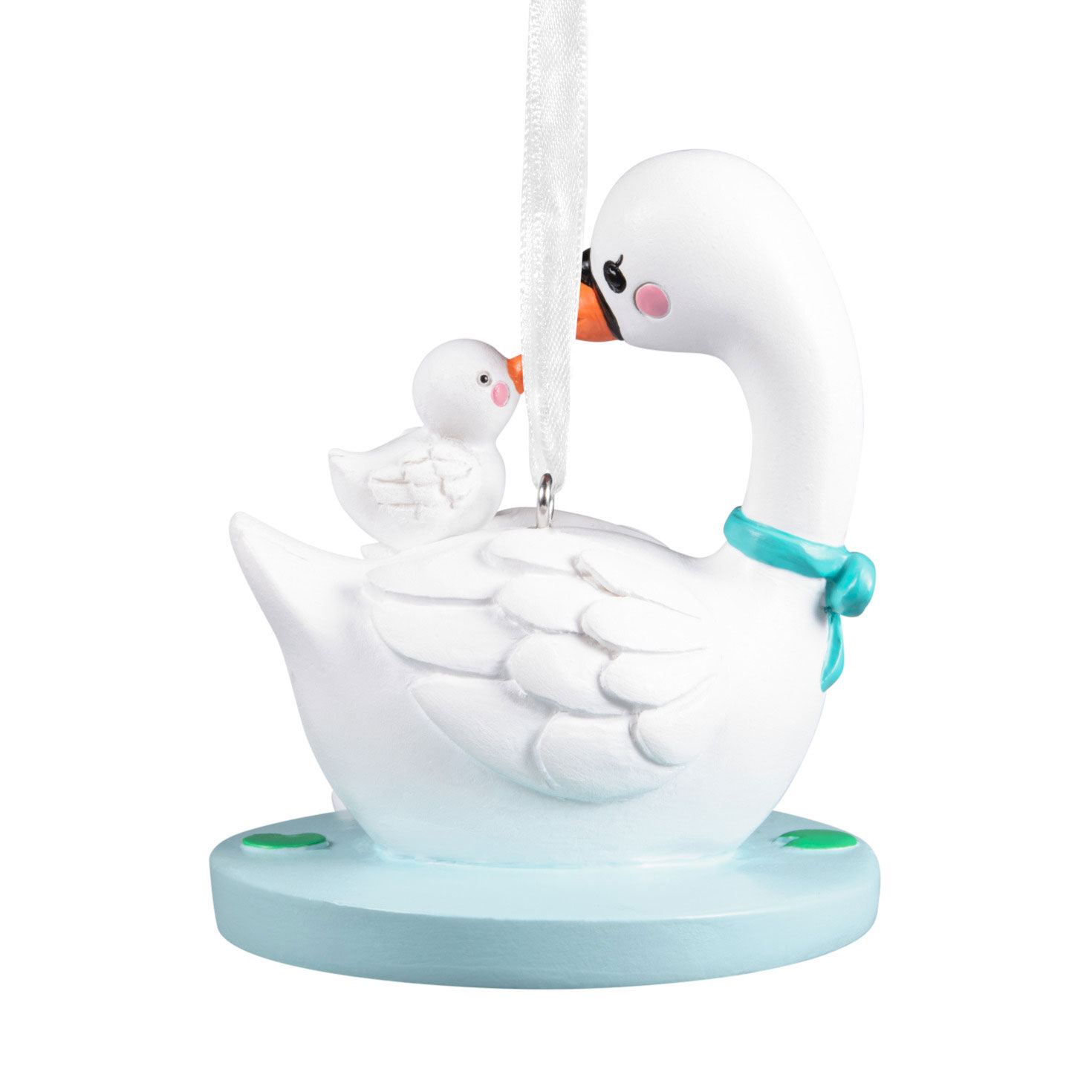 White Swans New Love Christmas Ornament Back image number 6