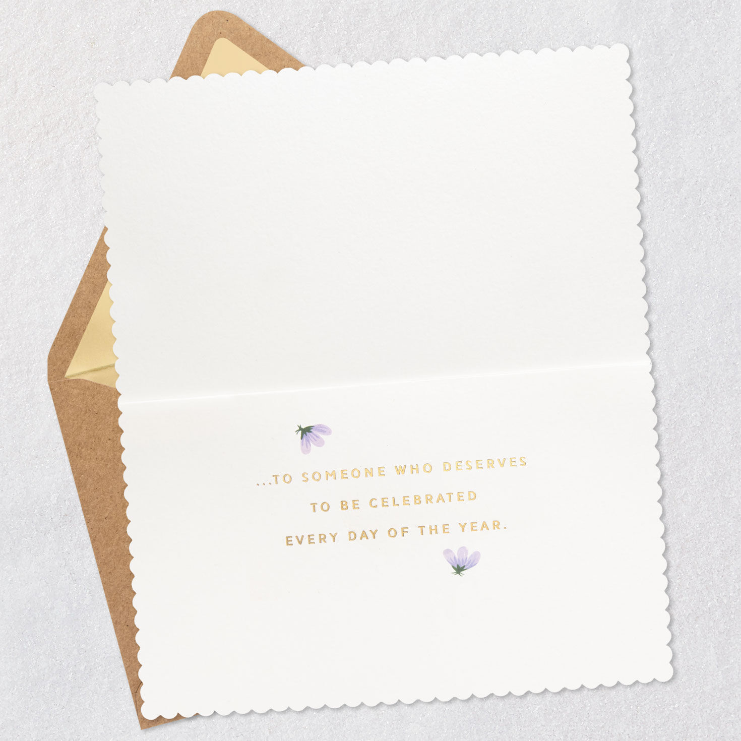 Laser-Cut Flower Border Birthday Card Open card with envelope image number 3