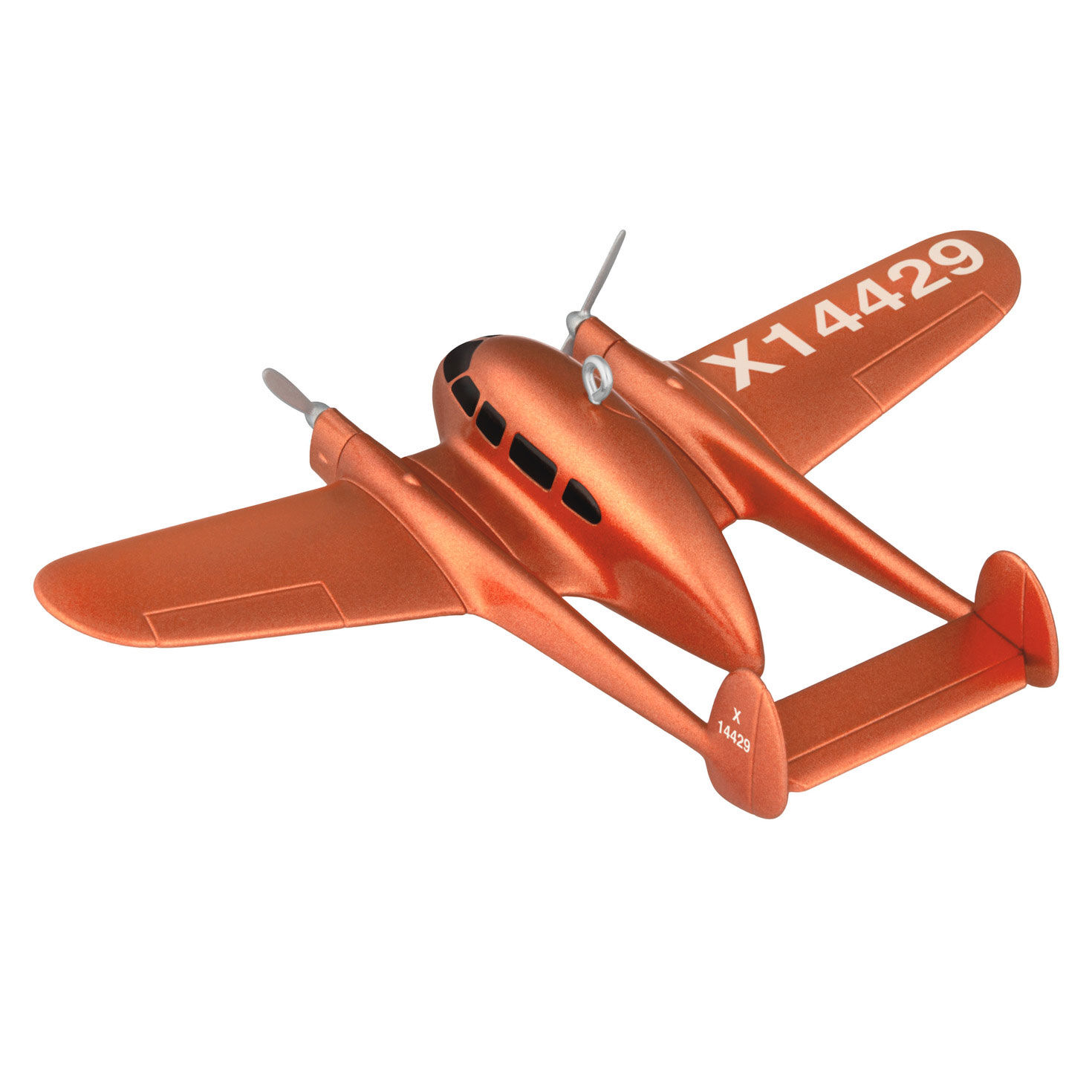 Copper Airplane Keepsake Ornament Back image number 6