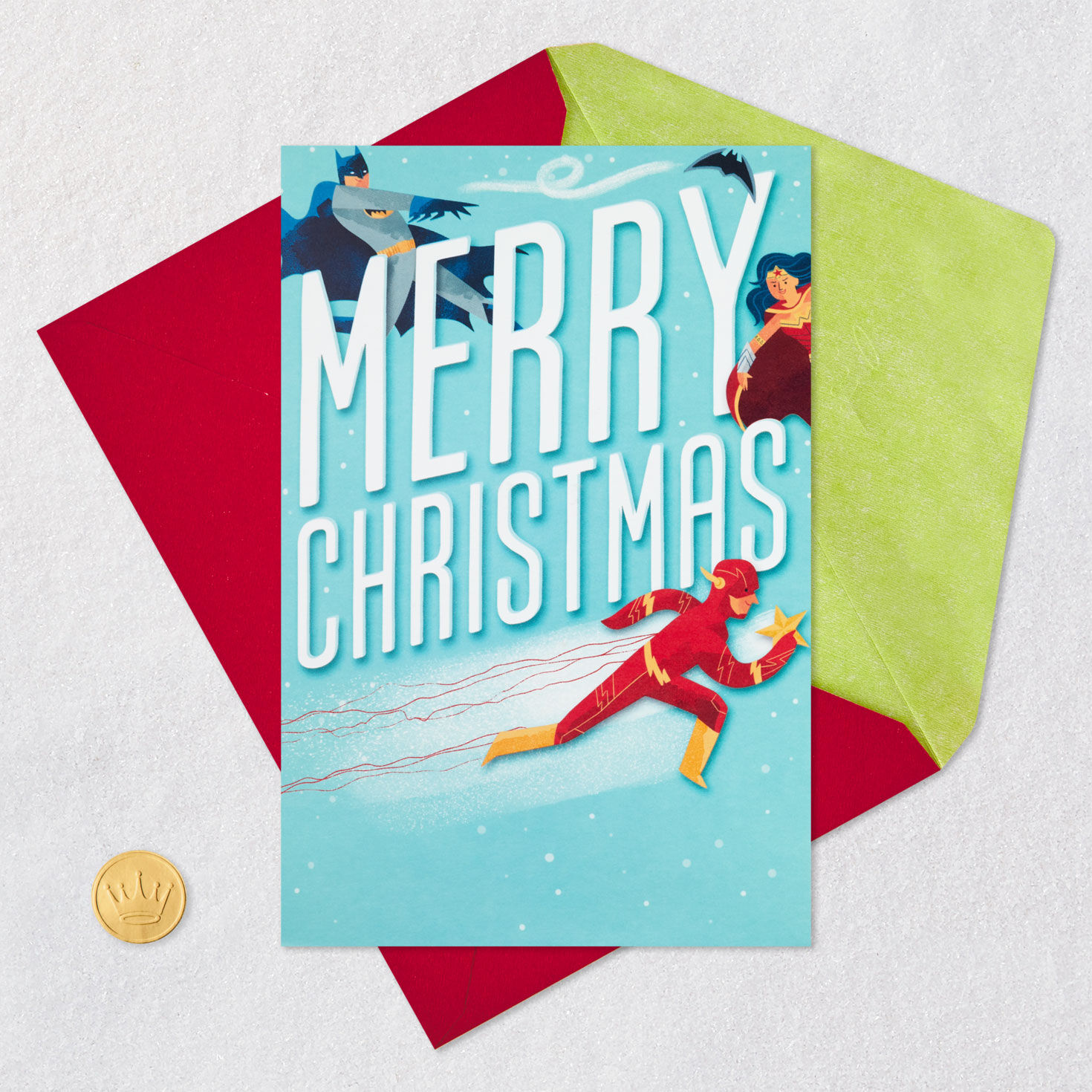 dc-justice-league-musical-3d-pop-up-christmas-card-greeting-cards-hallmark