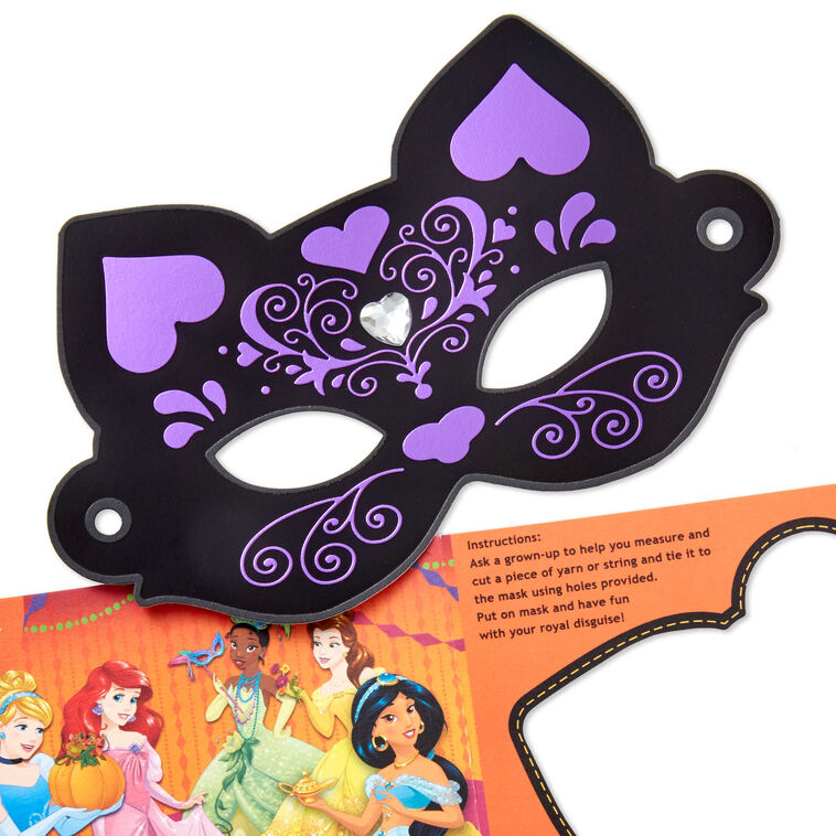hallmark princess dress card Disney Princess Dress Up Halloween Card for Granddaughter With Mask