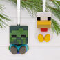 Minecraft Zombie and Chicken Christmas Ornaments hanging on tree image number 2