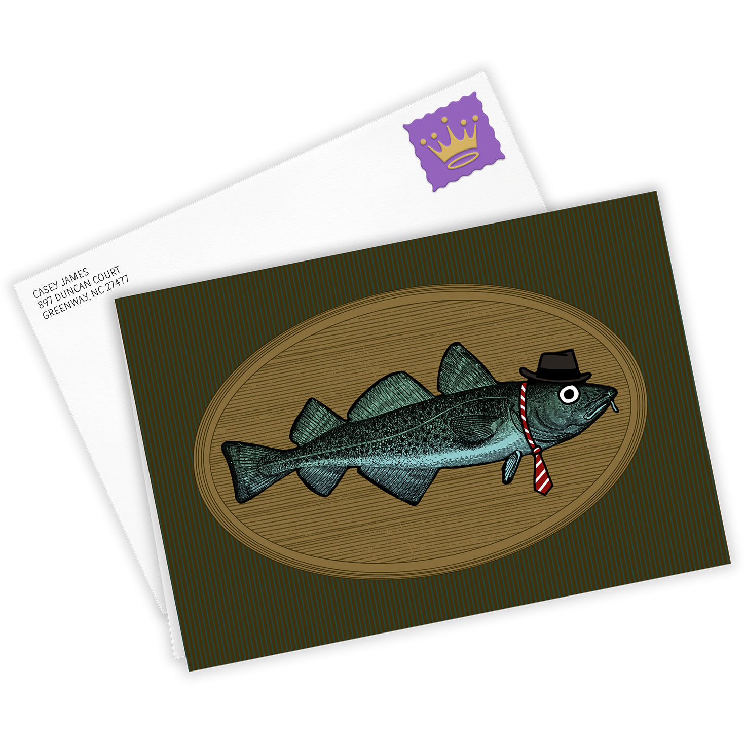 Mounted Fish Sign Funny Custom Card, , large image number 2