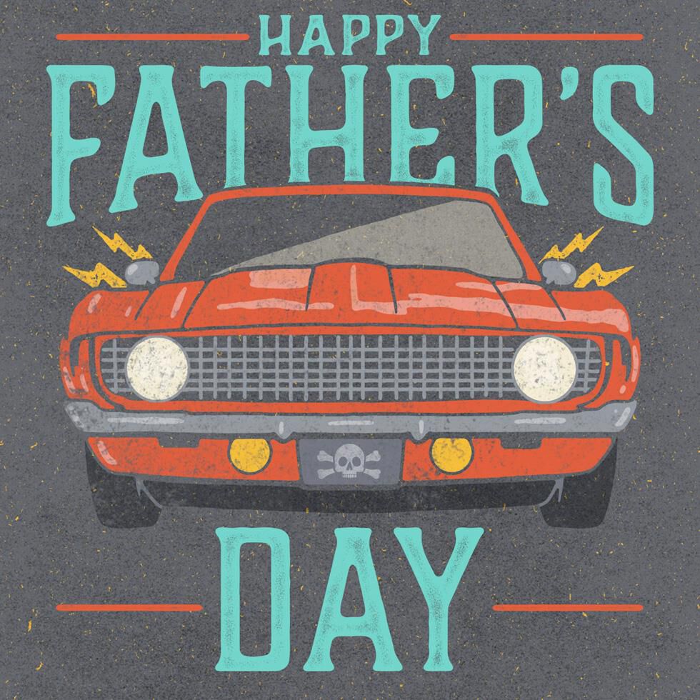 Classic Car Bad Ass Dad Musical Father's Day Card