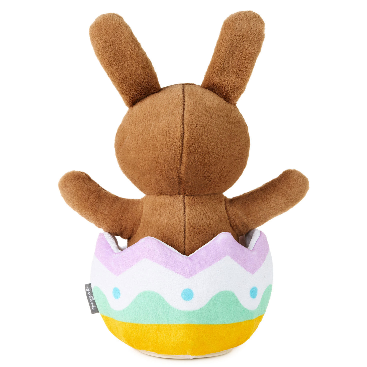 Brown Bunny in Easter Egg Singing and Spinning Plush back image number 4