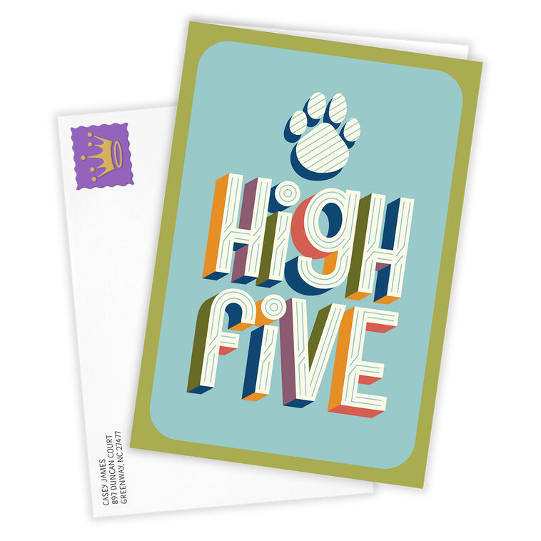 High Five Pet Pawprint Custom Card, , large image number 2