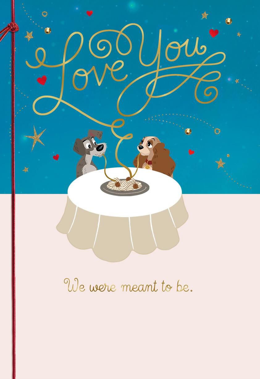 Lady and the Tramp Meant to Be Valentine's Day Card