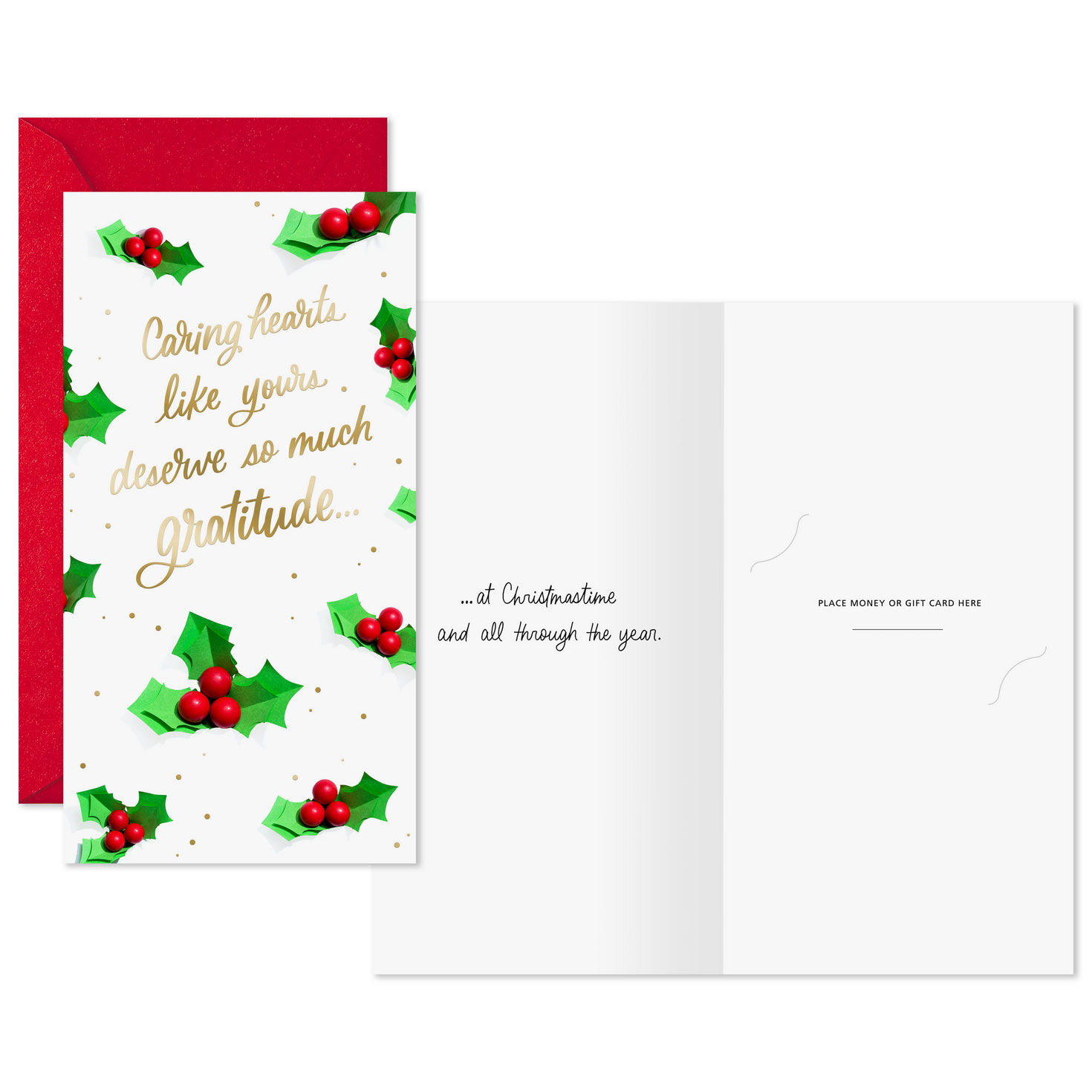 Festive Money Holder Christmas Thank You Cards Card Front with Sentiment image number 2
