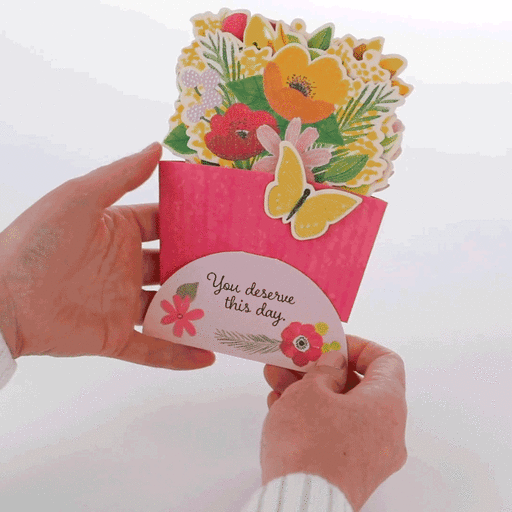 You Deserve This Day Flower Bouquet 3D Pop-Up Mother's Day Card, 