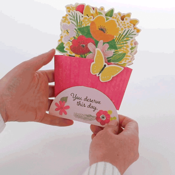 You Deserve This Day Flower Bouquet 3D Pop-Up Mother's Day Card, , large image number 2